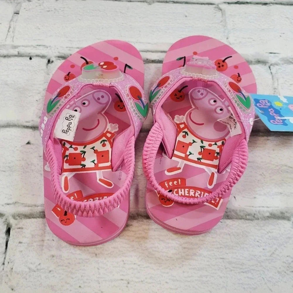 Peppa Pig Flip Flops. Summer Girls Baby Shoes. - Picture 8 of 10